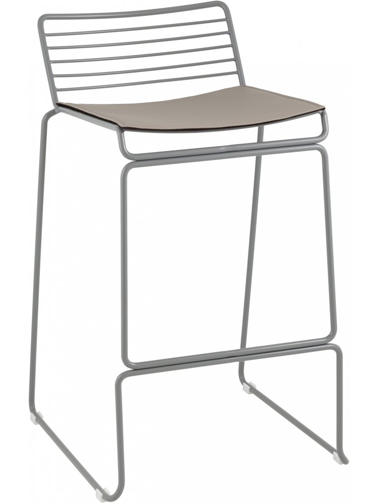 Полубарный стул Уоррен, серый, с подушкой