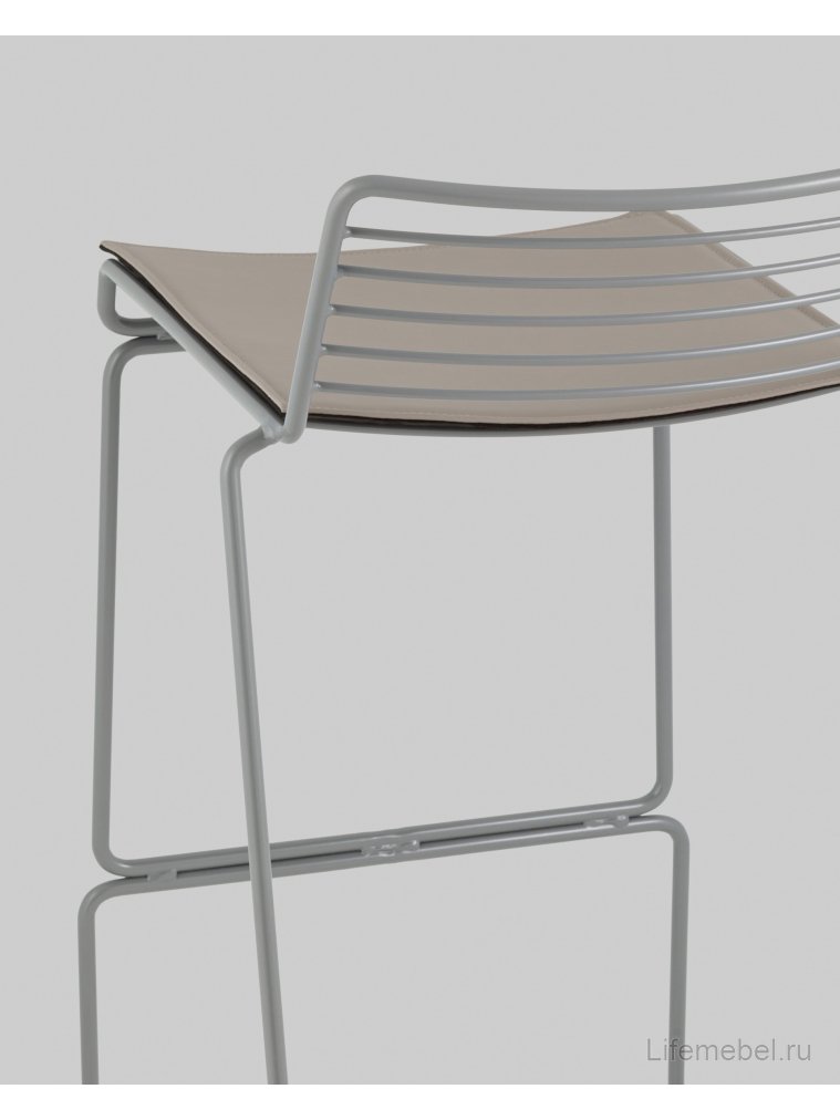 Полубарный стул Уоррен, серый, с подушкой