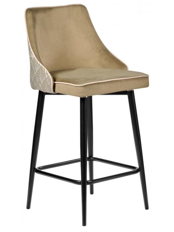 Полубарный стул Dave оливковый с жаккардом