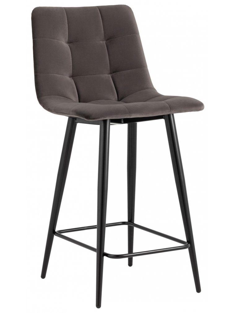 Полубарный стул Джейми пепельно-серый велюр