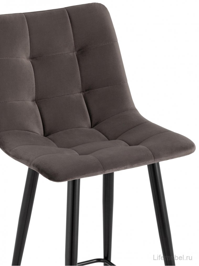Полубарный стул Джейми пепельно-серый велюр