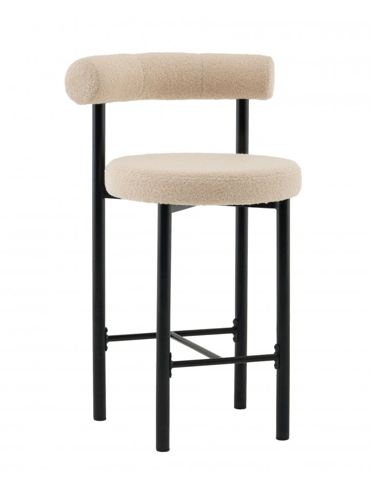 Полубарный стул Флориан букле бежевый / черный