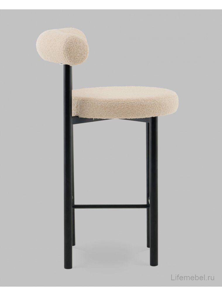 Полубарный стул Флориан букле бежевый / черный