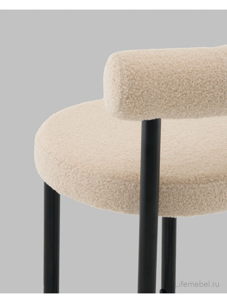 Полубарный стул Флориан букле бежевый / черный