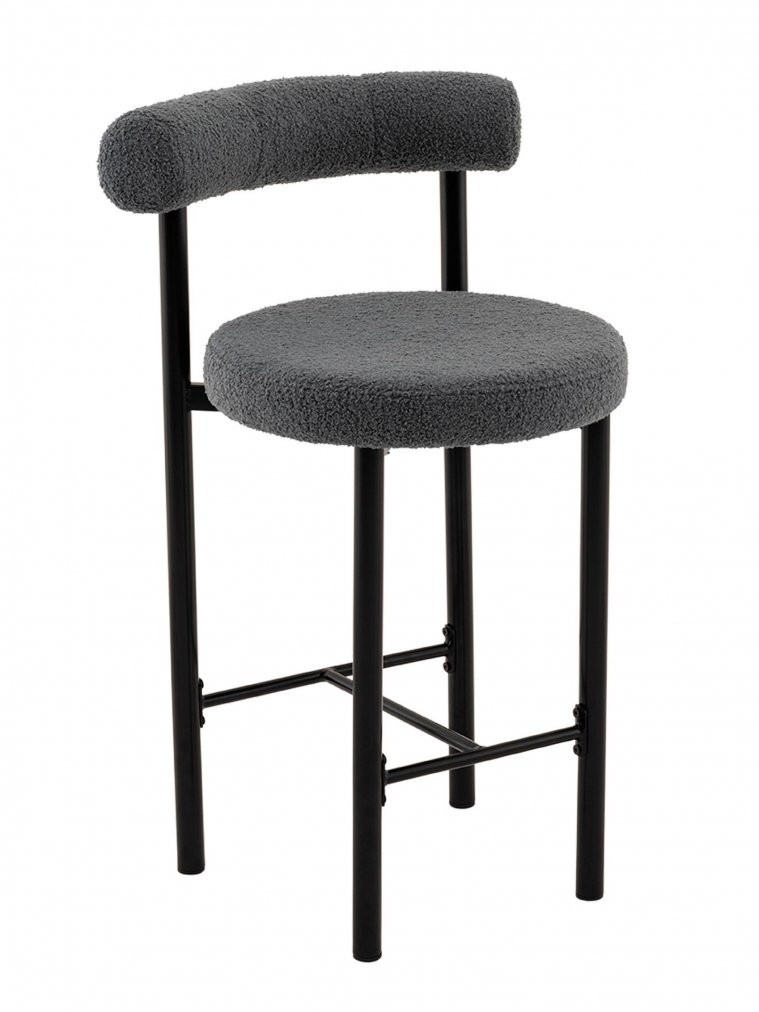 Полубарный стул Флориан букле темно-серый / черный