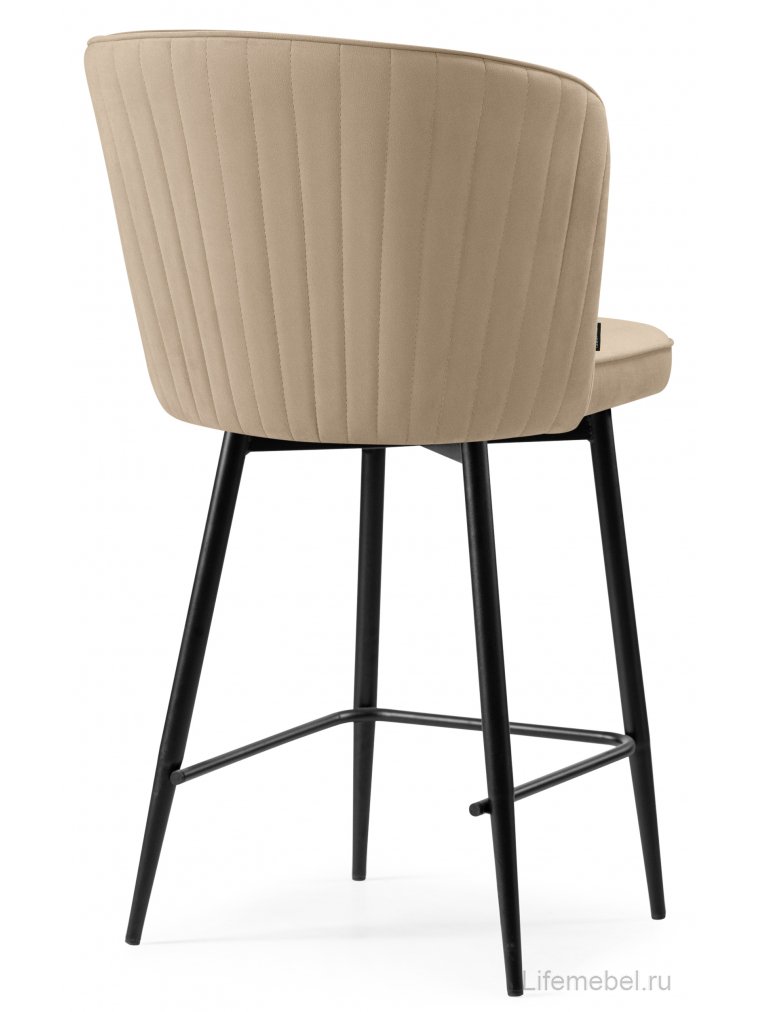 Полубарный стул Фрибур бежевый (velutto 05) / черный