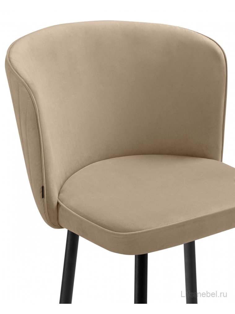 Полубарный стул Фрибур бежевый (velutto 05) / черный