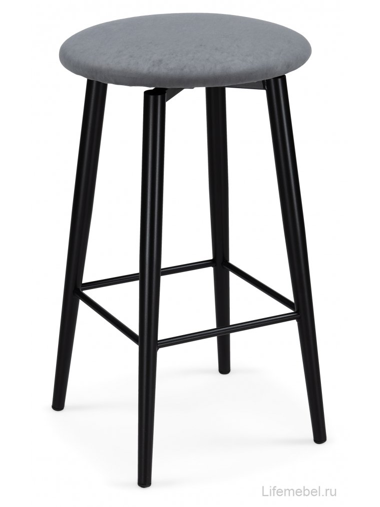 Полубарный стул Гангток крутящийся сильвер / черный матовый