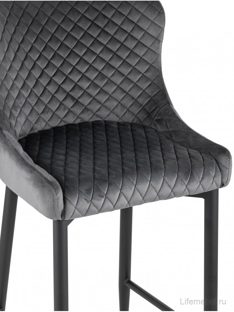 Полубарный стул Гринок серый / черный матовый