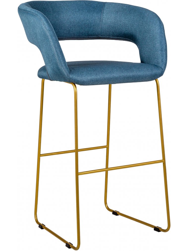 Полубарный стул Hugs синий / link золото