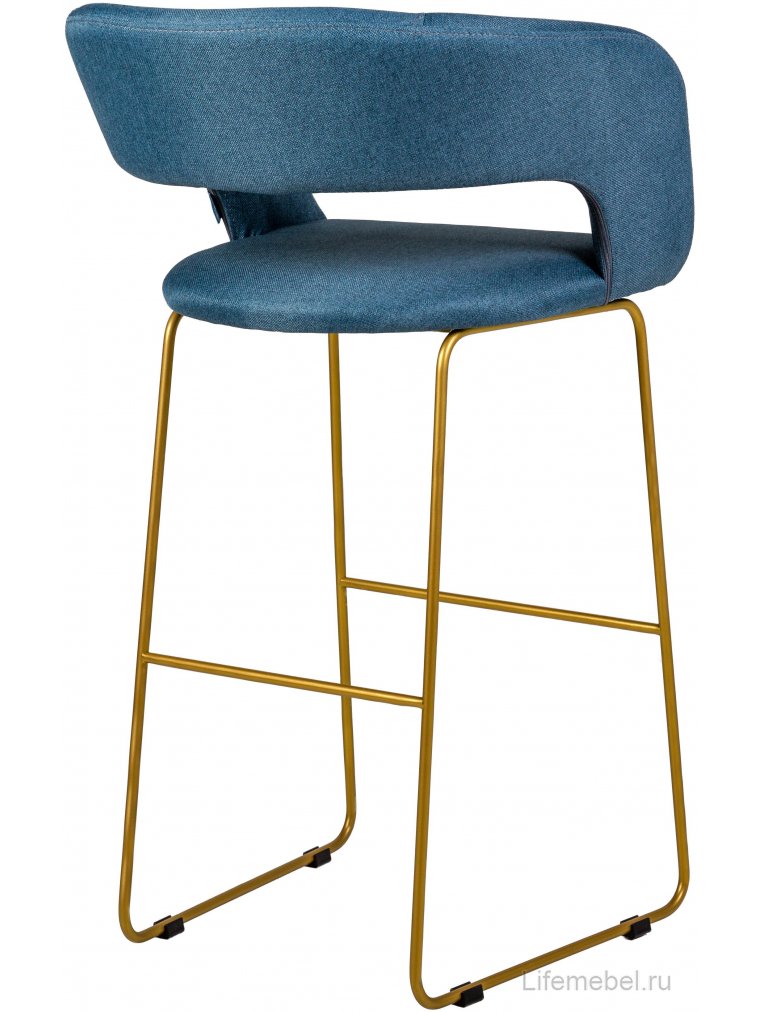 Полубарный стул Hugs синий / link золото
