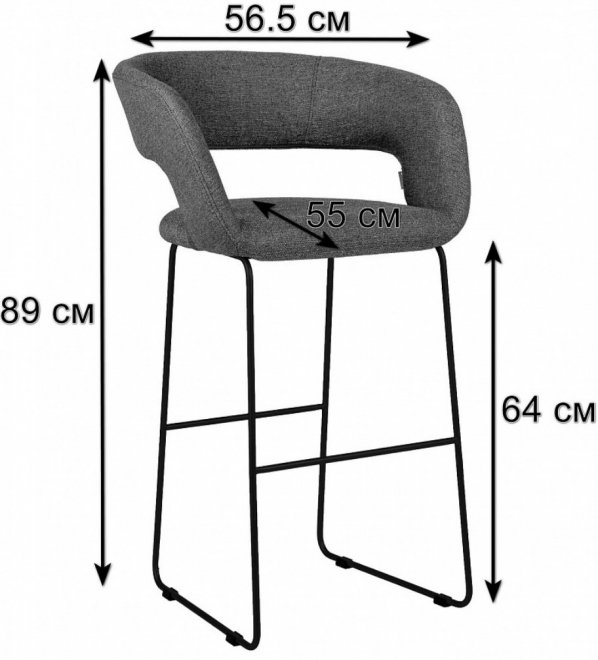 Полубарный стул Hugs светло-серый / линк золото
