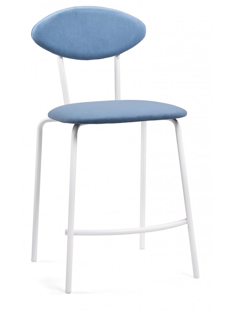 Полубарный стул Коумо катания дасти блю / белый матовый
