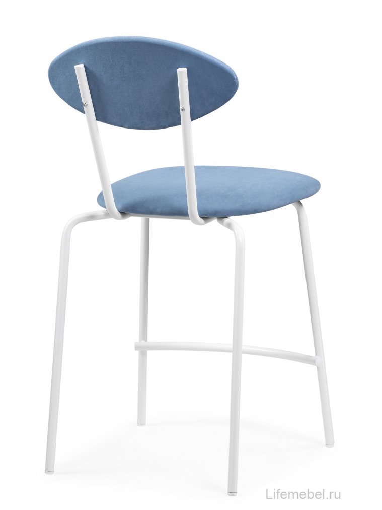 Полубарный стул Коумо катания дасти блю / белый матовый