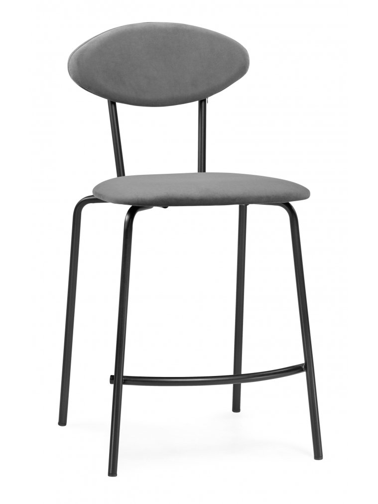 Полубарный стул Коумо катания сильвер / черный матовый