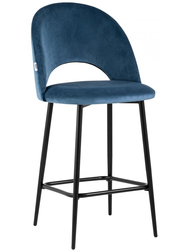 Полубарный стул Маркл велюр пыльно-синий