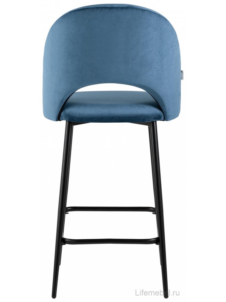 Полубарный стул Маркл велюр пыльно-синий