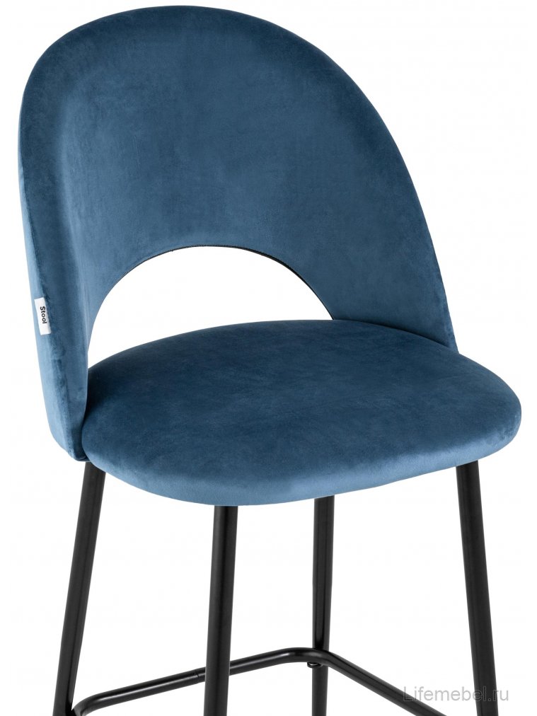 Полубарный стул Маркл велюр пыльно-синий