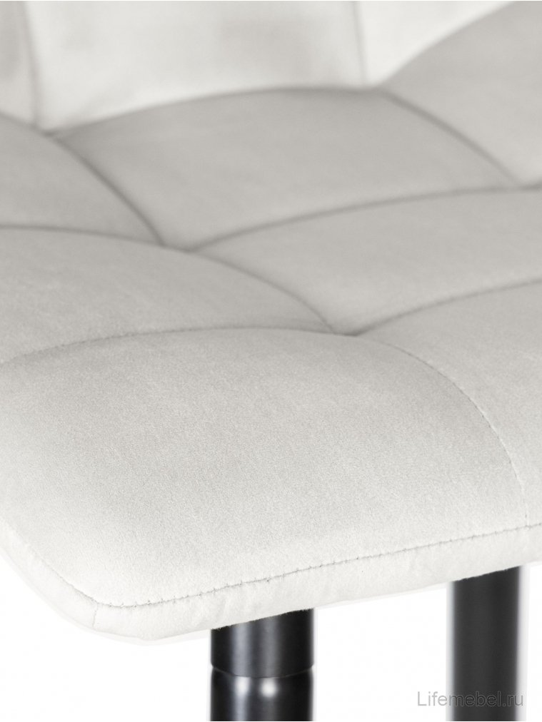 Полубарный стул Olivia светло-серый велюр / черный матовый