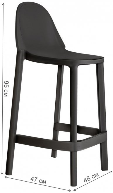 Полубарный стул Piu антрацит