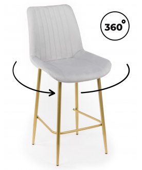 Полубарный стул Седа светло-серый (zd 960) / золотой