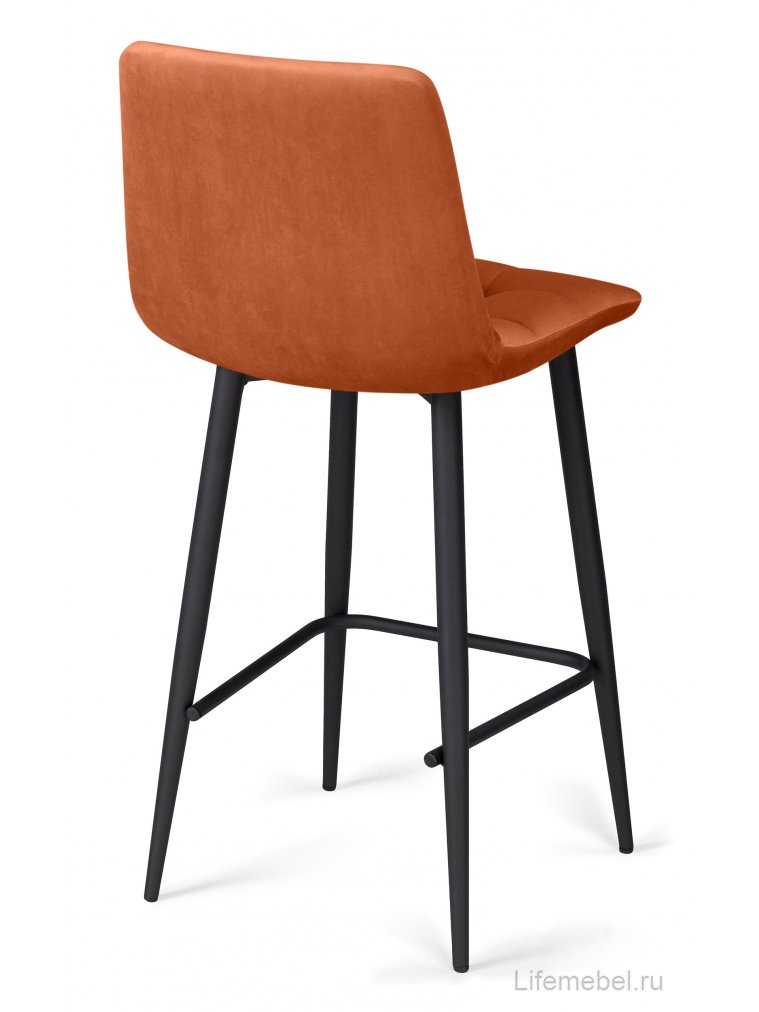 Полубарный стул Симпл кирпичный ZD 432 / черный каркас