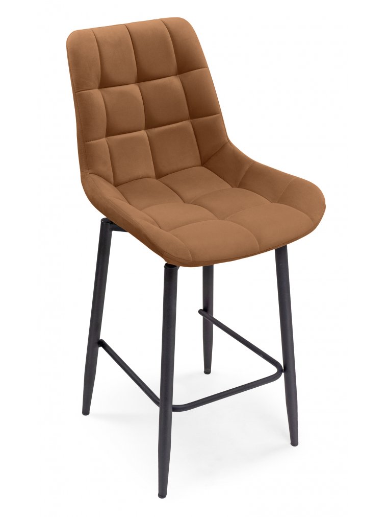 Полубарный стул Стронг кирпичный ZD 432 / черный каркас