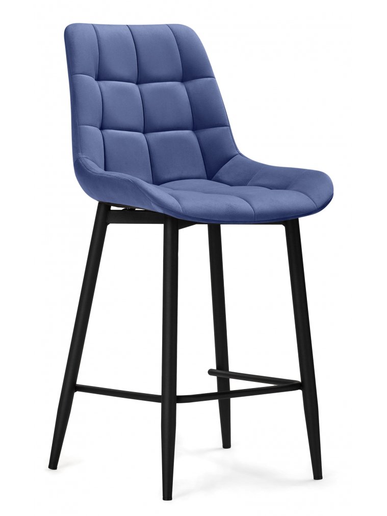 Полубарный стул Стронг синий ZD 754 / черный каркас