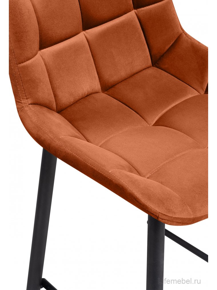 Полубарный стул Стронг вращающийся кирпичный ZD 432 / черный каркас