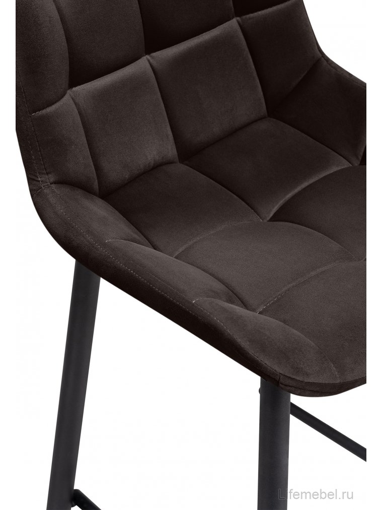 Полубарный стул Стронг вращающийся коричневый GL 08 / черный каркас