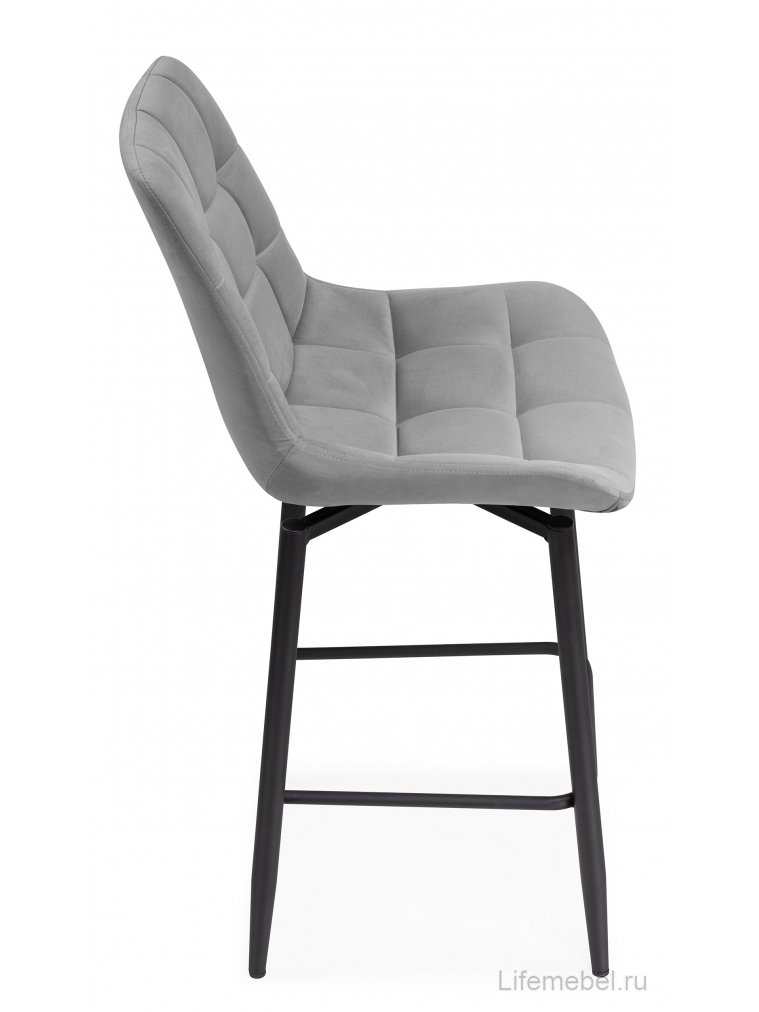 Полубарный стул Стронг вращающийся светло-серый (hl 63) / черный каркас