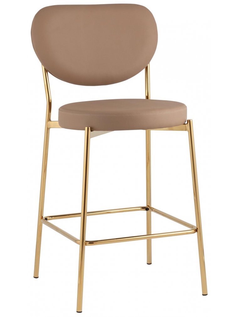 Полубарный стул Тунор 2 экокожа бежевый / золотой