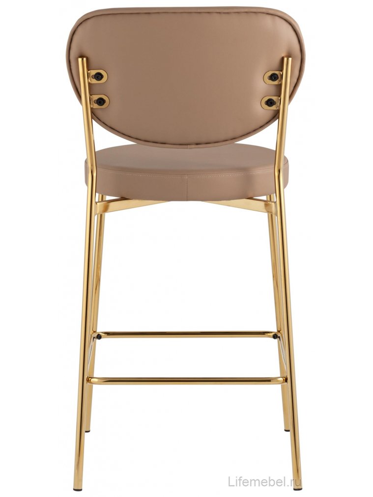 Полубарный стул Тунор 2 экокожа бежевый / золотой