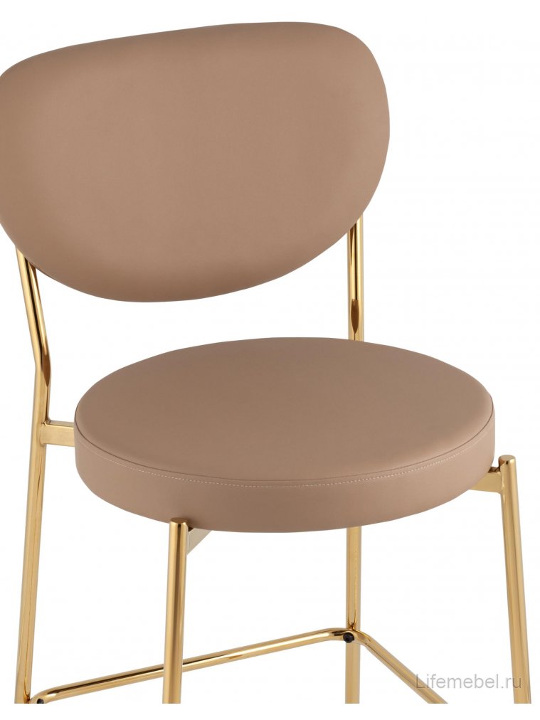 Полубарный стул Тунор 2 экокожа бежевый / золотой