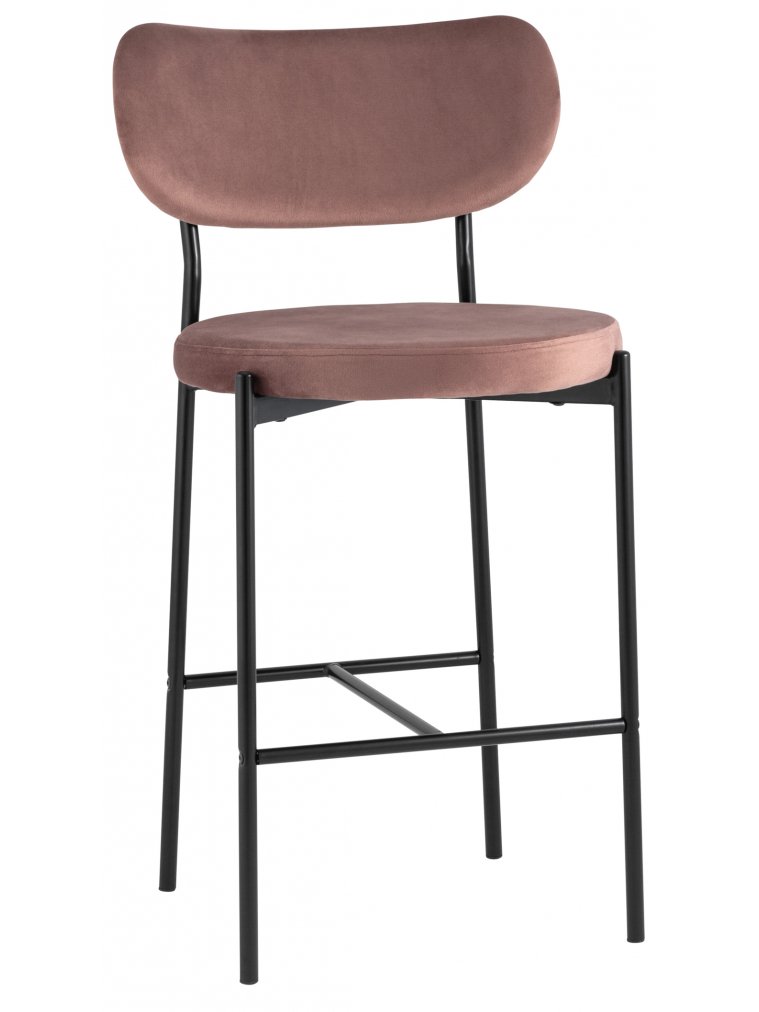 Полубарный стул Тунор пыльно-розовый велюр
