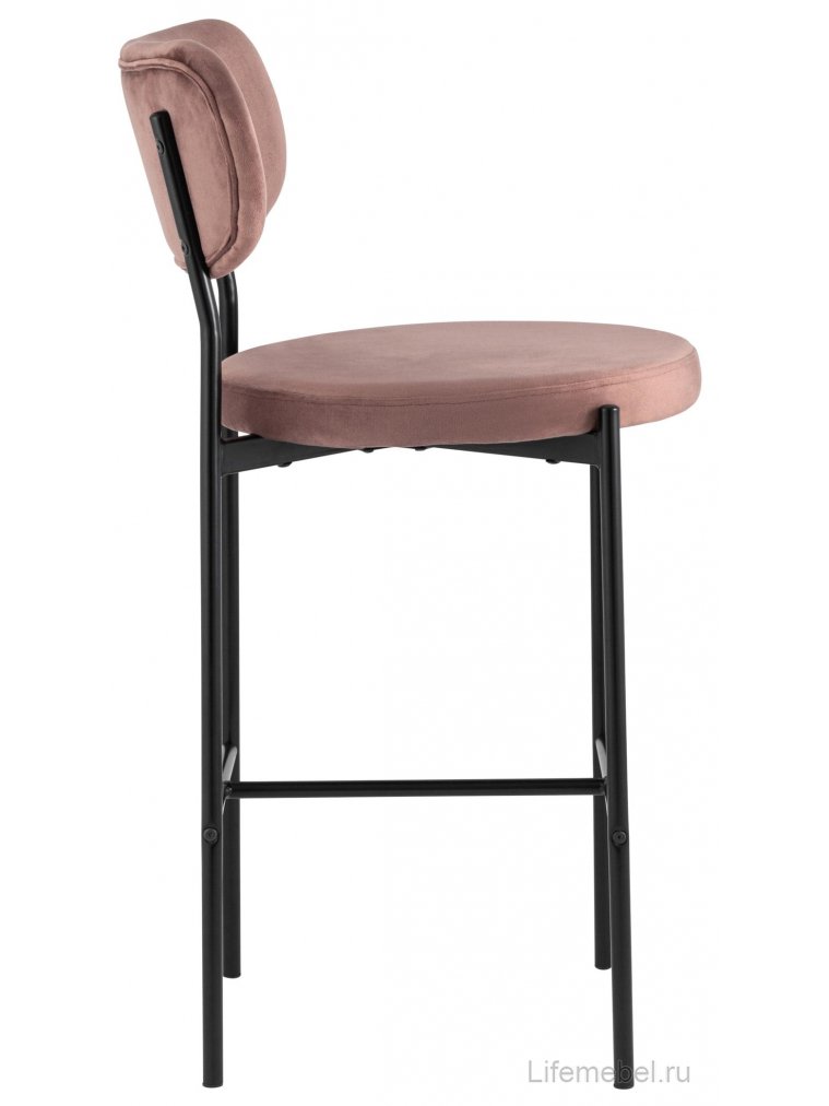 Полубарный стул Тунор пыльно-розовый велюр