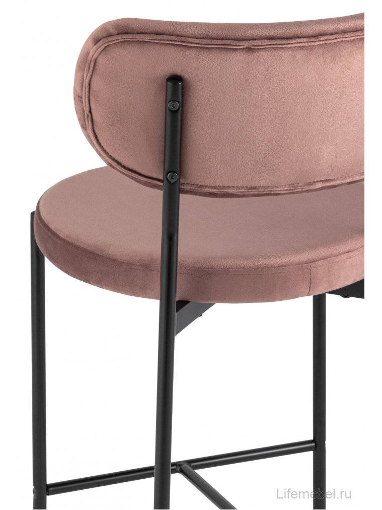Полубарный стул Тунор пыльно-розовый велюр