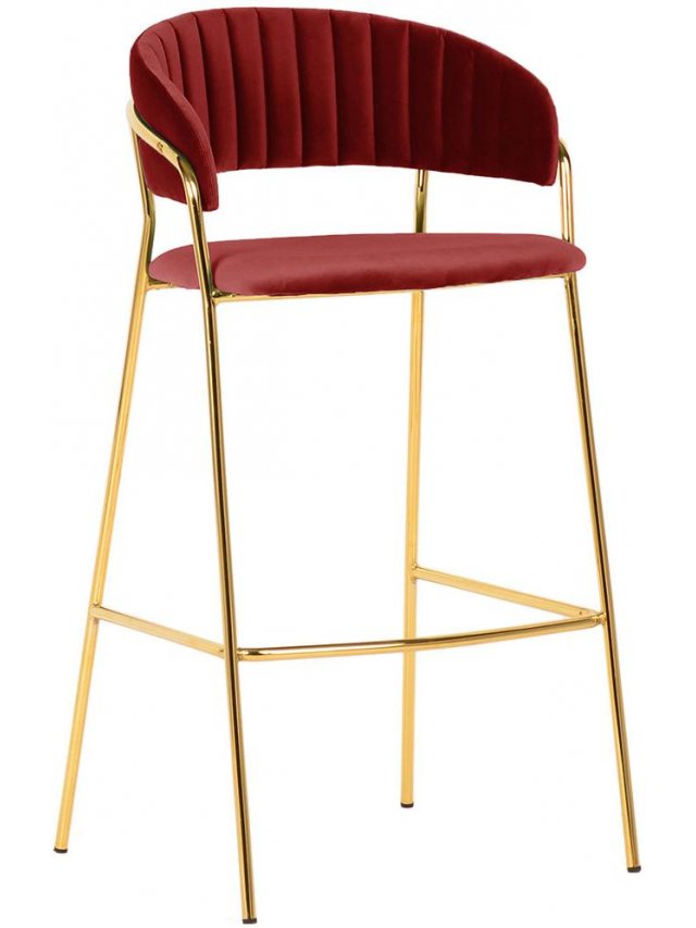 Полубарный стул Turin винный / золото ножки
