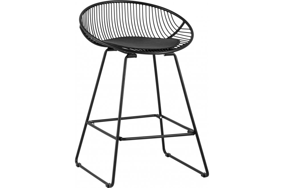 Полубарный стул Улиссес черный / с черной подушкой