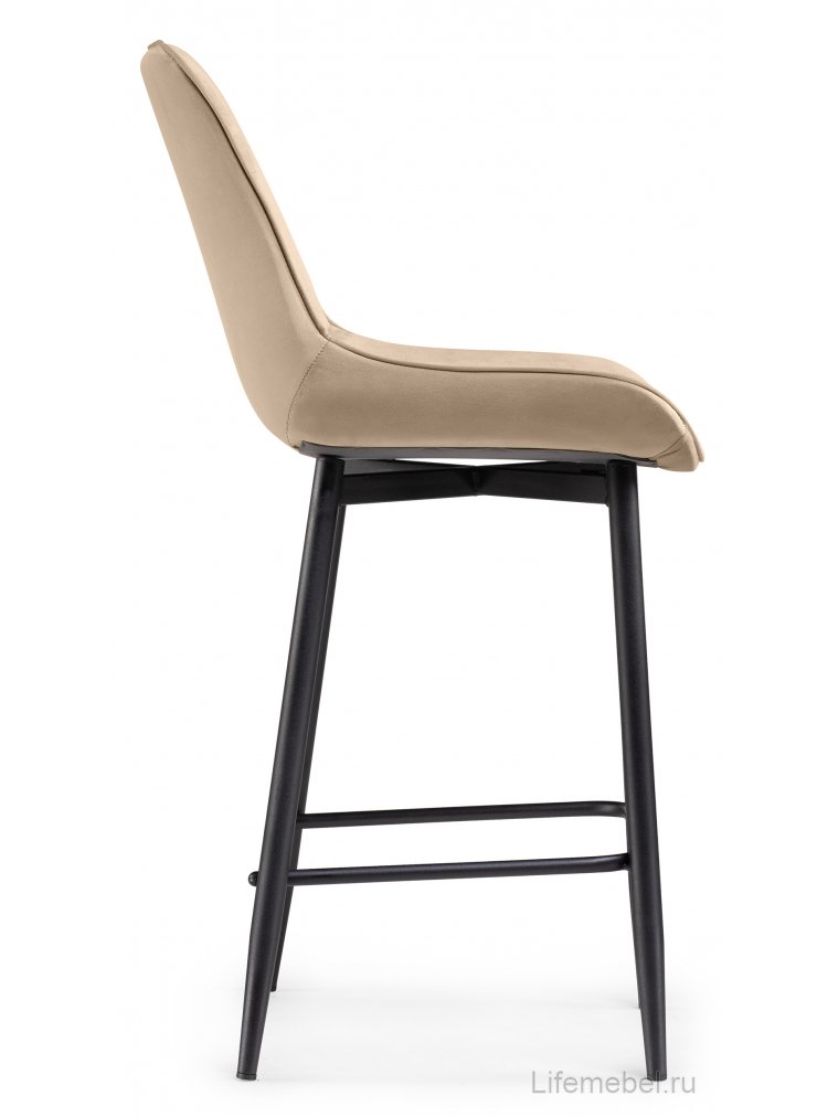 Полубарный стул Вейв бежевый (hl 67) / черный каркас