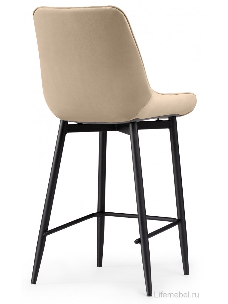 Полубарный стул Вейв бежевый велютто 05 / черный каркас