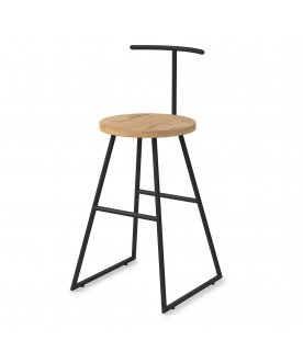 Стул барный Сканди-65 хард basalt/черный teakwood/черный
