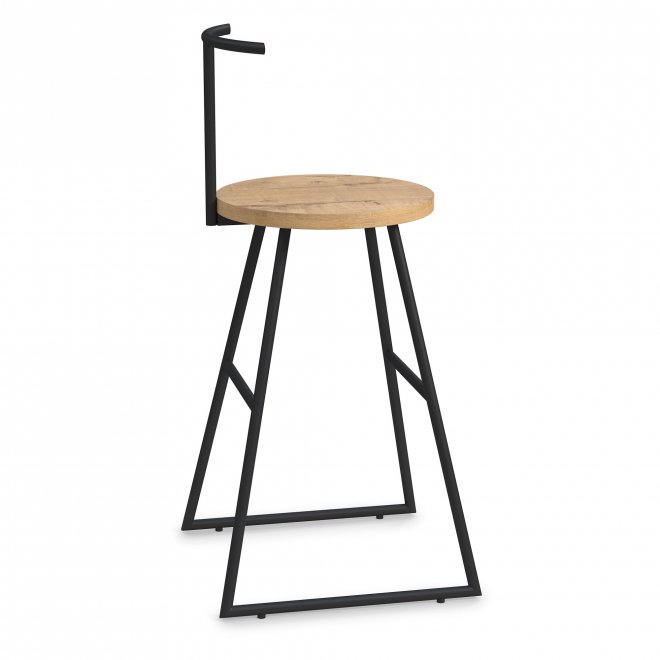 Барный стул Сканди-65 хард (430*430*629/900) teakwood/черный