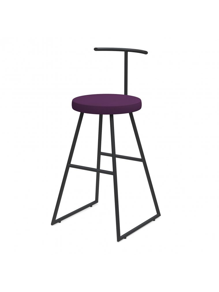 Барный стул Сканди-65 софт (430*430*650/900) ткань violet/черный