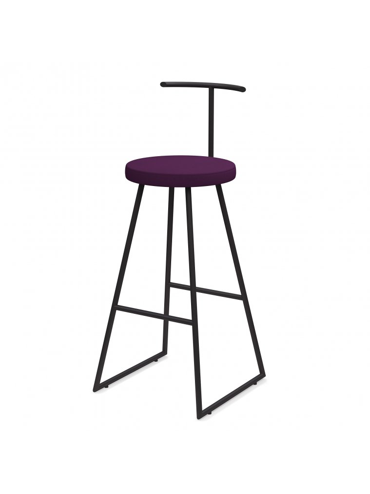 Барный стул Сканди-75 софт (430*430*750/1000) ткань violet/черный