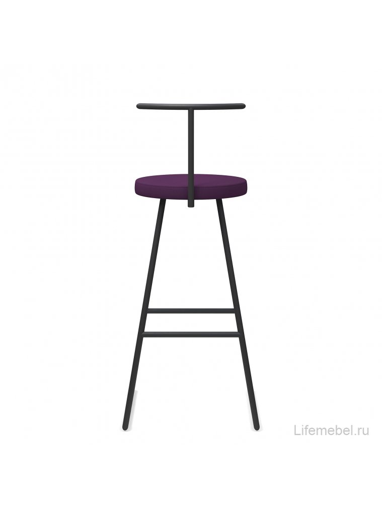 Барный стул Сканди-75 софт (430*430*750/1000) ткань violet/черный
