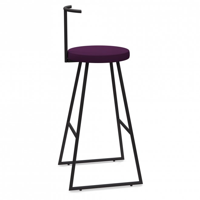 Барный стул Сканди-75 софт (430*430*750/1000) ткань violet/черный