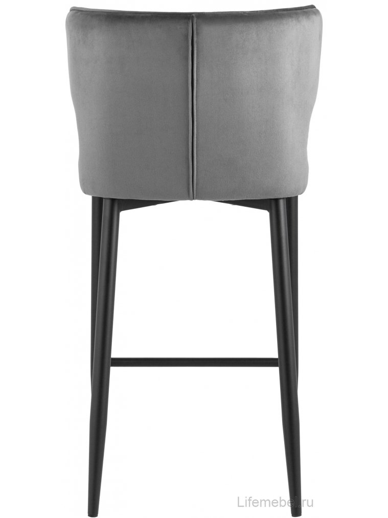 Полубарный стул Адальодо велюр серый / черный матовый