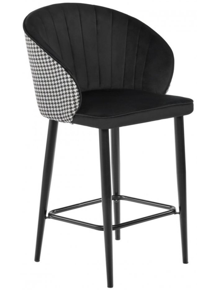 Полубарный стул Paola жаккард чёрный