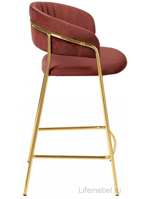 Полубарный стул Turin терракотовый / золотой